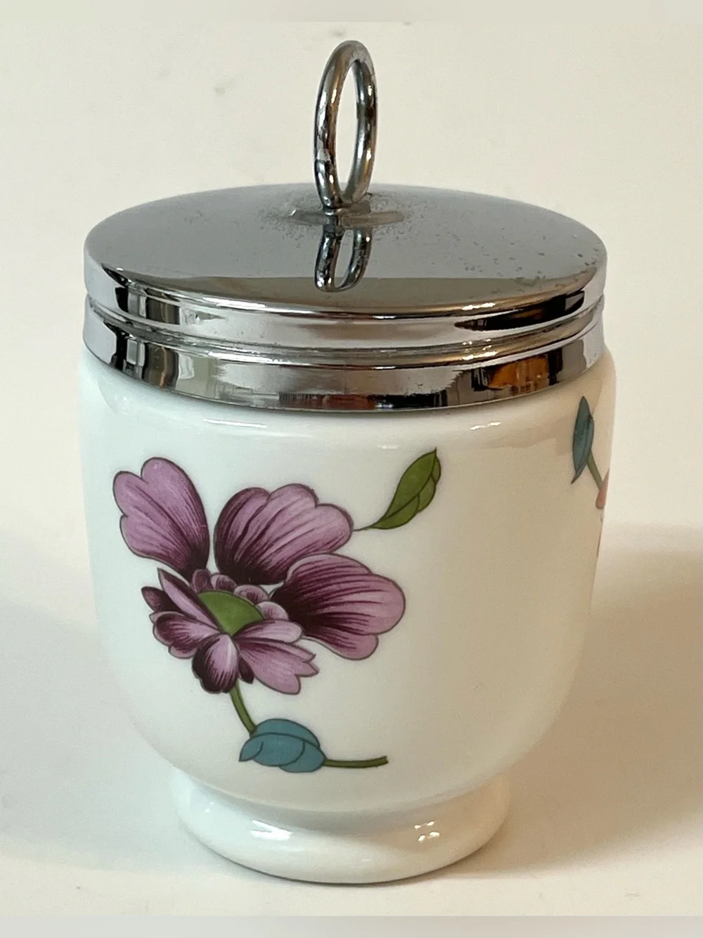 Royal Worcester Porcelain Egg Coddler Astley Floral Pattern England 3 in